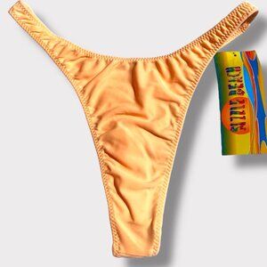 90’s Thong Bikini Bottom Retro Pastel Tangerine Swimsuit, Summer, Preppy